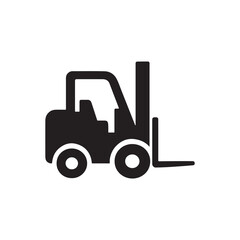 Forklift truck silhouette icon illustration