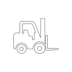 Forklift truck vector icon illustration in yellow and white