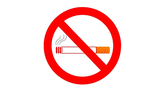 No smoking area sign quit habit health warning symbol area on transparent background - Powered by Adobe