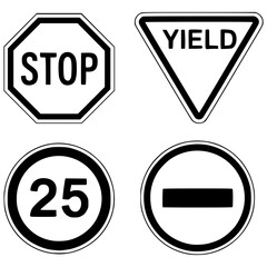 set of road signs
