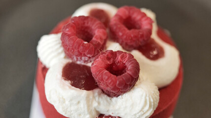 dessert à la framboise