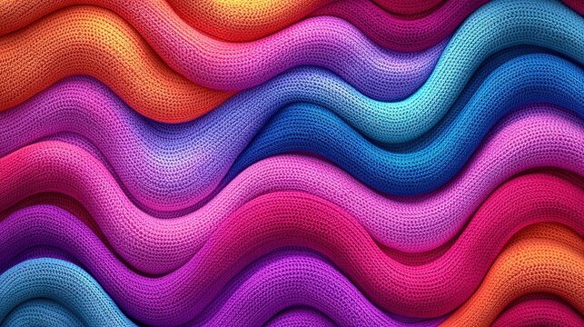 Abstract wavy textured pattern in vibrant colors - Powered by Adobe