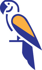 Minimal Parrot Logo – Modern Bird Icon Design – Colorful Geometric Parrot Vector Illustration