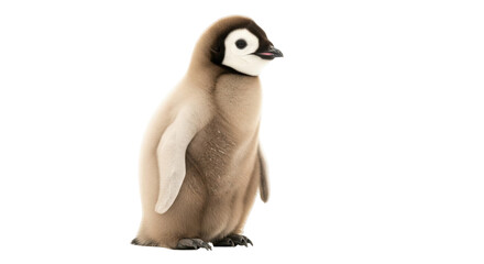 Isolated Emperor Penguin Chick Bird, a Cute Baby Animal in Studio for a Wildlife Photo Shoot