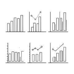 Hand drawn bar charts showing business data