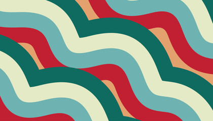 Retro wavy stripes in a colorful abstract pattern