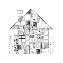 House made of picture frames