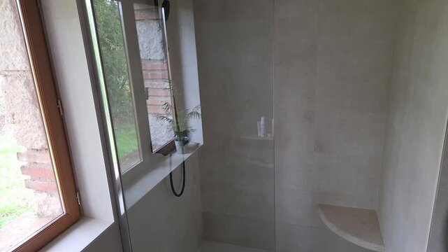 Paroi de douche &agrave; l'italienne verre transparent