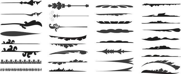 Vintage Decorative Divider Collection – Ornamental Border Lines & Flourish Separator Set – Vector Design Elements