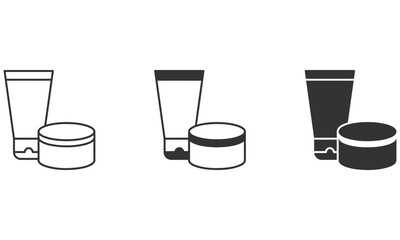 Cosmetic tube and jar vector illustration