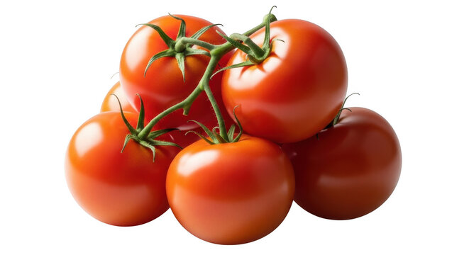 Fresh ripe red tomatoes grouped together ready for cooking and healthy eating illustration