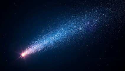 A brilliant cosmic trail of stardust and light streaking across the deepest dark night sky