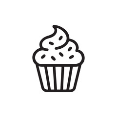 Sweet Silhouettes: Minimalist Cupcake Icons