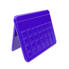 Purple 3D calendar icon Keywords: calendar, purple, 3D, icon, object, symbol isolated on a transparent background