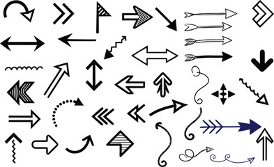 Art & Illustration Creative Doodle Arrow Vector Illustration — Hand Drawn Marker Brush Lines and Cute Graphic Decorative Elements hand drawn arrow, doodle arrows, vector arrows, sketch arrow, arrow