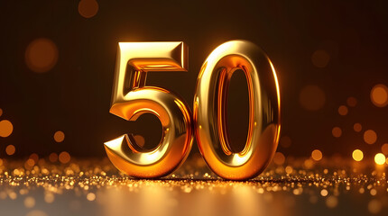 golden 50th anniversary: luxury celebration & sparkling bokeh