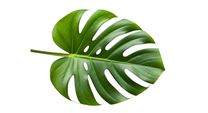 Isolated monstera deliciosa leaf for tropical design element on transparent background - Powered by Adobe
