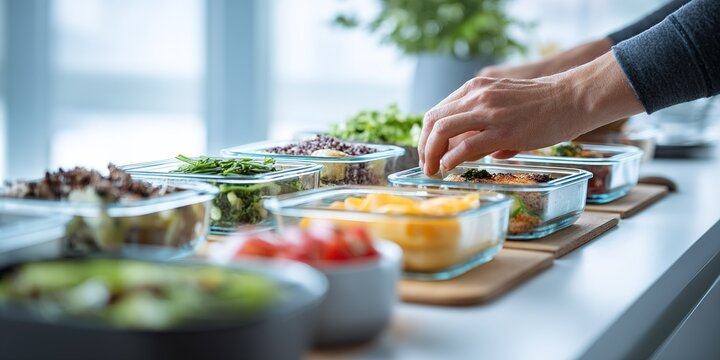 Preparing fresh ingredients for a healthy meal during a cooking session at home with natural light