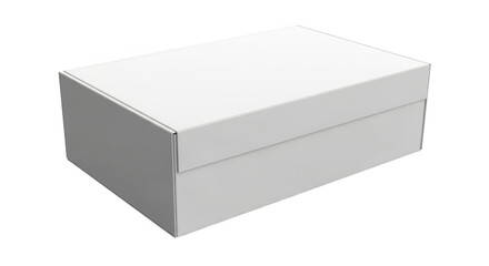 Naklejka premium Simple white rectangular box object isolated studio shot illustration