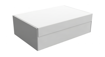 Simple white rectangular box object isolated studio shot illustration