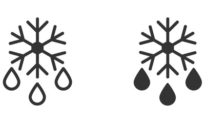  Snowflake and drop icon fefrost symbol flat vector illustration