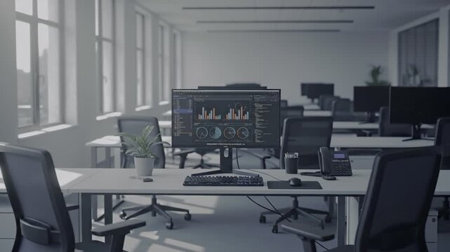 Advanced digital workspace solutions featuring ergonomic design, high-resolution displays, data analytics, and collaborative technology for optimized productivity