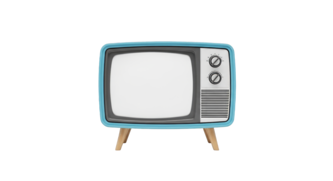 Retro television vintage tv with antenna isolated appliance on transparent background - Powered by Adobe