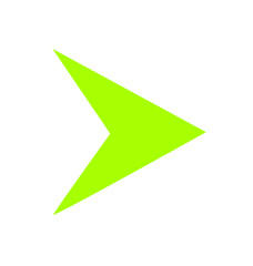 A light green arrow pointing to the right showing direction and movement clearly on white background