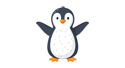 Cute penguin illustration vector graphic animal antarctica on transparent background