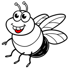 Cartoon bee with a happy expression