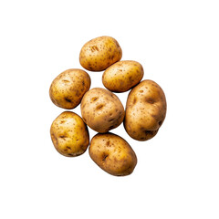 Fresh organic potatoes on Transparent Background