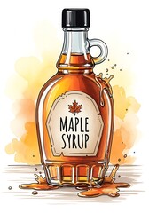 Golden Maple Syrup Bottle - A Sweet and Delicious Treat.
