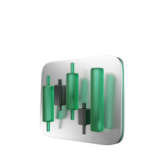 3D Render icon chart cryptocurrentcy