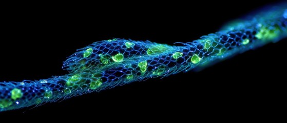 Rat tail under UV light showing glowing contamination pattern