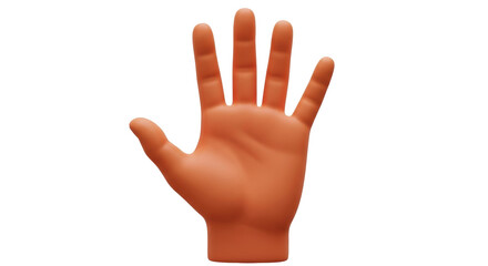 Obraz premium Isolated tan-skinned hand making a stop gesture, or showing the number five with fingers spread