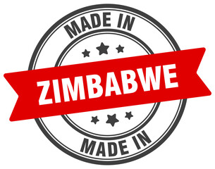 Fototapeta premium Made in Zimbabwe round sign. Made in Zimbabwe stamp.