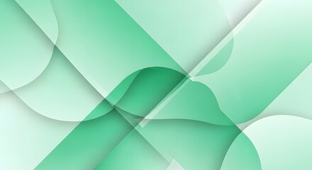 Abstract background with flowing green shapes and subtle shadows, creating a modern and clean design.