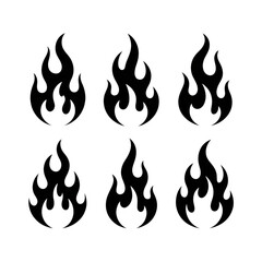 Dynamic flame icons, bold and fiery for designs