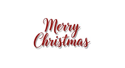 Elegant "Merry Christmas" in sparkly red script font with a soft shadow effect.