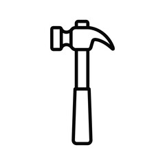 Simple line drawing of a hammer