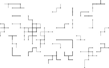 Abstract electronic circuit board banner with digital connection lines and high tech black and white vector background