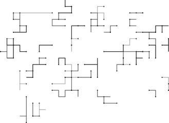 Technology circuit board background with digital electronic line pattern and modern black and white vector design