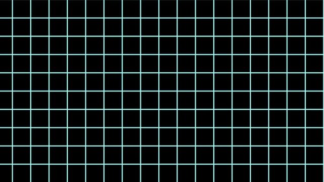 Aesthetic grid pattern with light blue lines on a black background creating a square design look