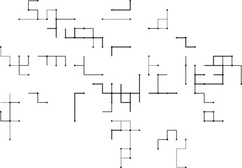 Abstract electronic circuit board banner with digital connection lines and high tech black and white vector background