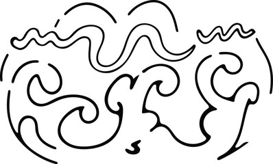 Abstract Ornamental Decorative Black And White Design Featuring Swirls and Curves
