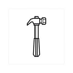 Outline icon of a claw hammer