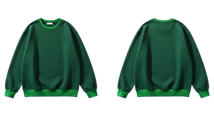 Green sweatshirt front and back view