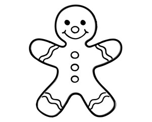 Gingerbread man outline, a festive holiday treat