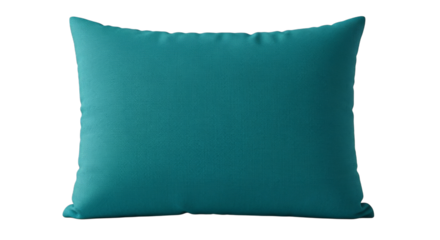 Decorative teal pillow for sofa couch home decor accent on transparent background