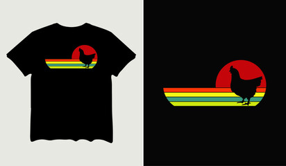 Farm chicken retro style t-shirt design for t-shirt quotes or poster svg printable cut file